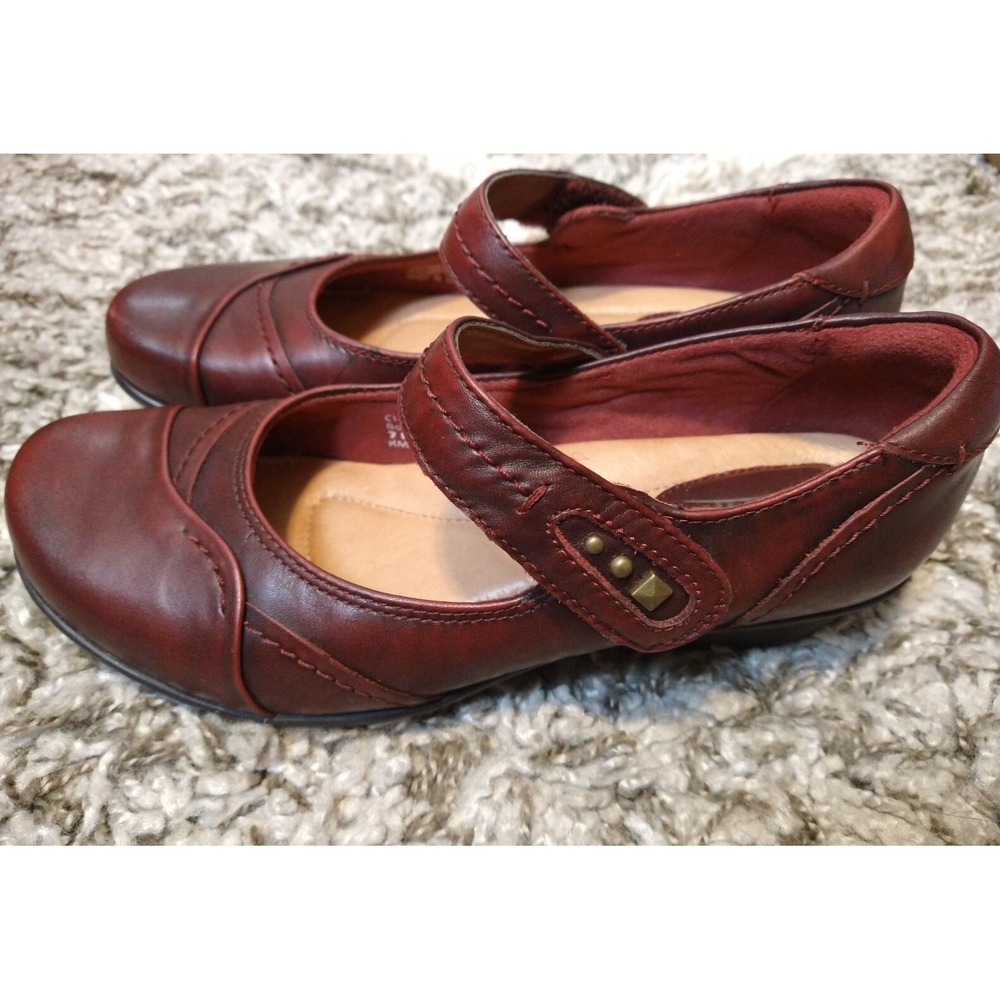 Earth Shoes Clover Bordeaux Mary Janes Womens 7 B Red Leather Shoes Maryjanes - Picture 2 of 10